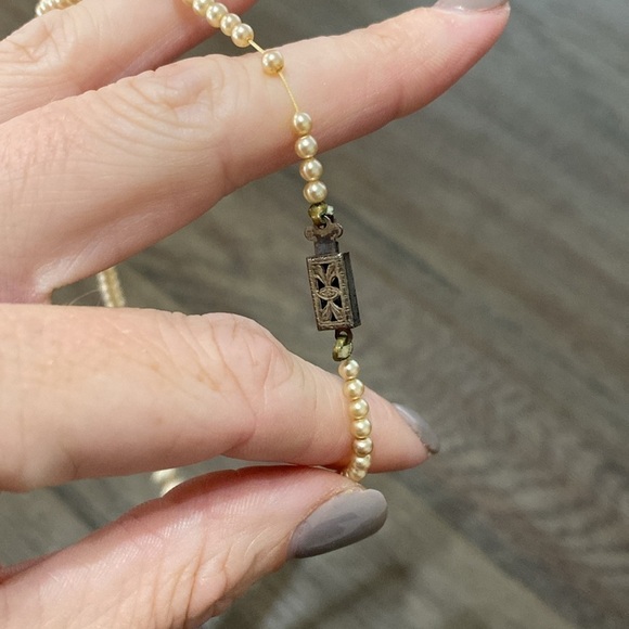 VINTAGE yellow pearl necklace - Picture 2 of 8